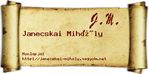 Janecskai Mihály névjegykártya